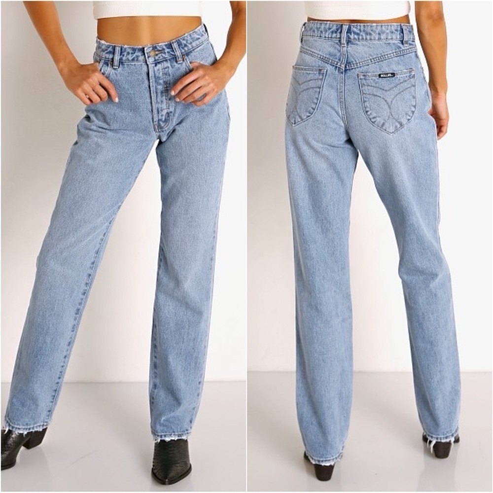 Rolla’s Jeans Classic Straight High Rise High Waist 100% Cotton 90's Blue Sz 30
